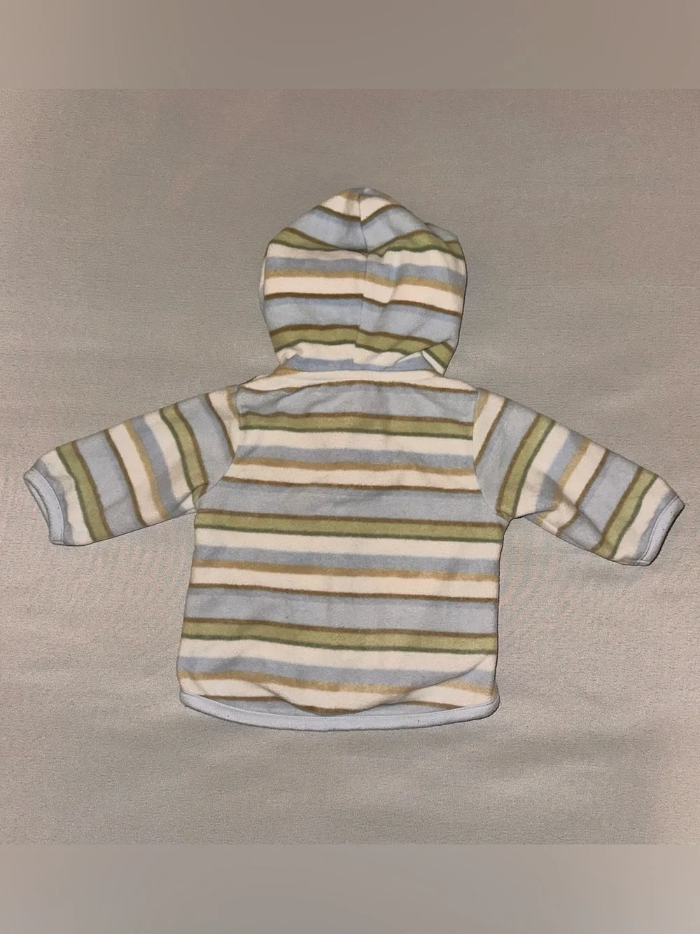 Carter's Striped Hooded Baby Jacket in Blue, Green & Cream